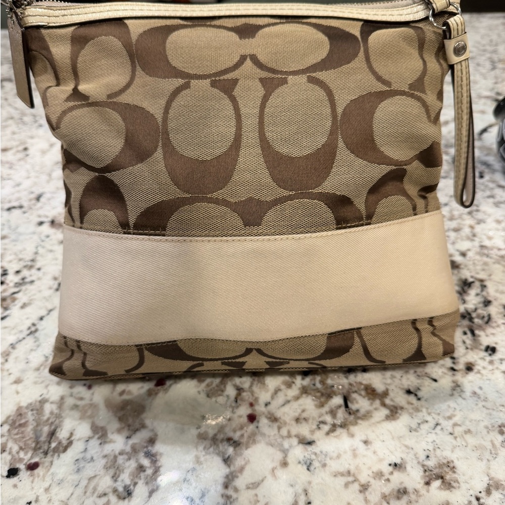 Brown and Tan Coach Bag